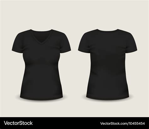 Black v-neck t-shirt template Royalty Free Vector Image