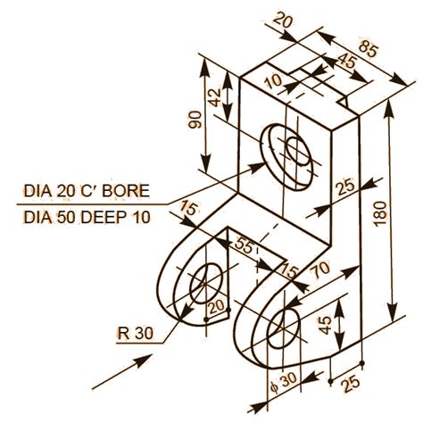 Sectional View Engineering Drawing Exercises | Free download on ClipArtMag