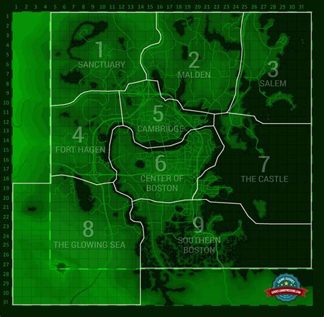 World map - sectors - Fallout 4 Game Guide & Walkthrough | gamepressure.com