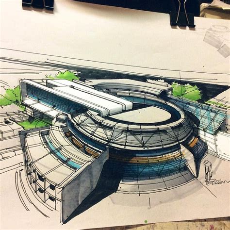 Amazing Architecture on Instagram: “Architectural sketch by Hossein el Mousavi #ske ...