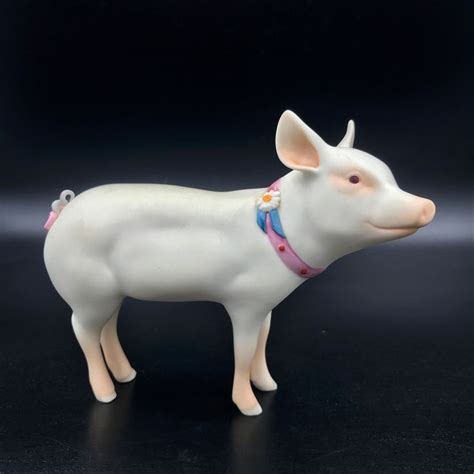 1980s CYBIS Porcelain Percy the Blue Ribbon Pig Figurine, Cybis Porcelain Pig, Porcelain Pig ...