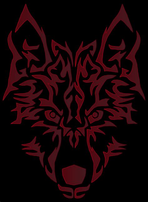 Download #008000 Crimson Symmetric Tribal Wolf SVG | FreePNGImg