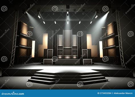 Empty concert stage stock illustration. Illustration of copy - 273453284