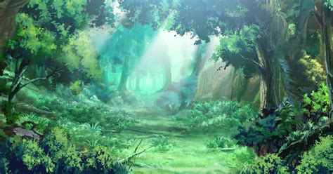 Anime Landscape: Green forest (Anime Background)