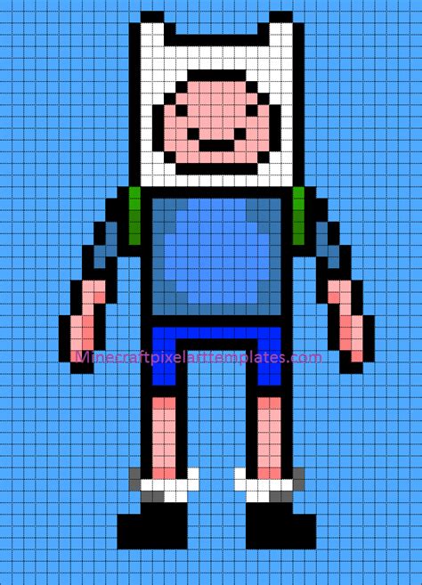 Minecraft Pixel Art Templates: Finn (from adventure time)