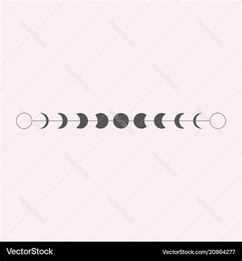 Moon phases icon border in Royalty Free Vector Image