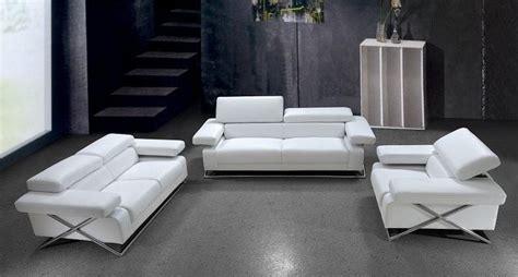 Linx Modern White Leather Sofa Set - Leather Sofa sets - Living Room Star Modern Furniture