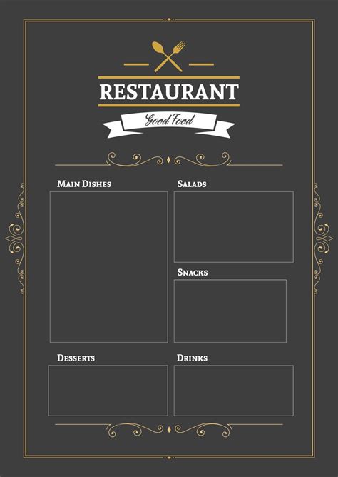 10 Best Printable Blank Restaurant Menus PDF for Free at Printablee | Printable menu template ...