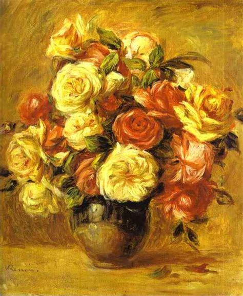 Paintings Reproductions Bouquet of Roses (Bouquet de roses) by Pierre-Auguste Renoir (1841-1919 ...