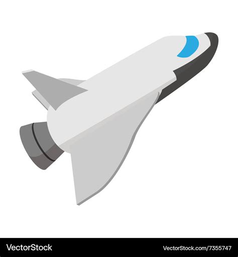 Space shuttle taking off cartoon icon Royalty Free Vector