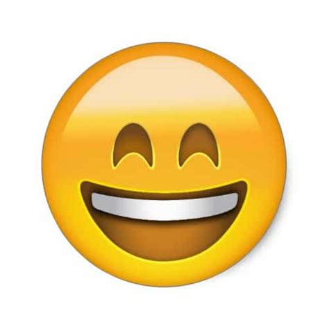 Smiling Face With Open Mouth & Smiling Eyes Emoji Classic Round Sticker - EmojiPrints