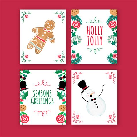 Cute Christmas Cards Collection 265622 Vector Art at Vecteezy