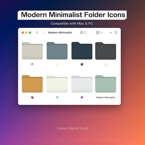 Modern Minimalist Desktop Icons, INSTANT DOWNLOAD, 8 Modern Minimalist Mac Folder Icons, Modern ...