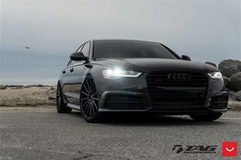 All Black Audi A6 Quattro on Vossen VFS2 Rims — CARiD.com Gallery