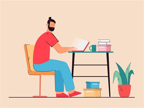 Typing guy animation - 2d character animation - Gif animation by Mograph Workflow on Dribbble