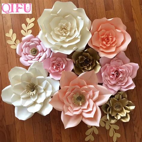 QIFU 1pcs 20cm DIY Paper Flower Backdrop Decoration Wedding Valentines Day Party Wall Hanging ...