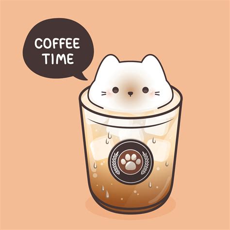 cute cat foam inside coffee cup 14773149 Vector Art at Vecteezy