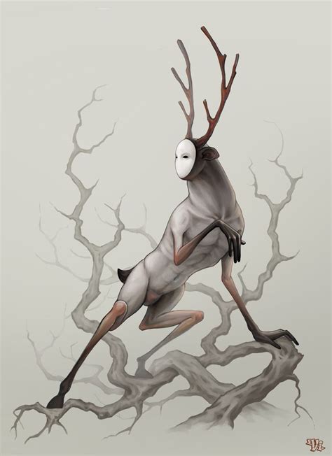 Scary Deer Drawing