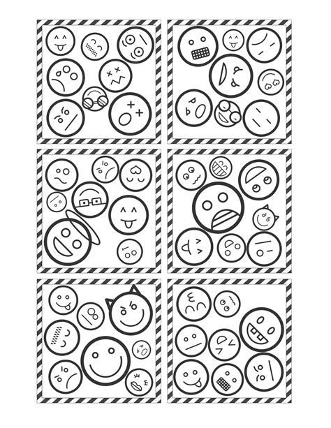 Free Printable Spot It Emoji Game {Spot the Match} - Paper Trail Design