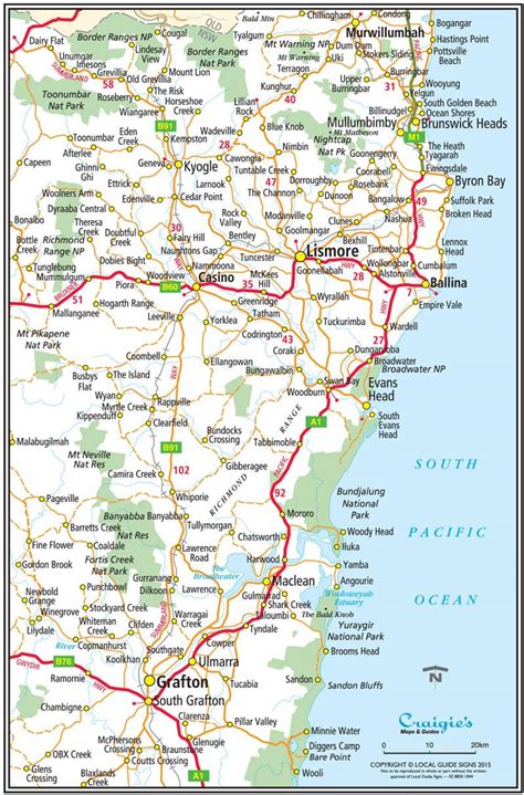 Northern nsw map - Map of northern nsw (Australia)