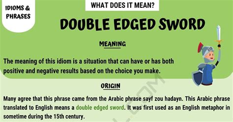 Double Edged Sword: What Does it Mean? with Useful Conversations • 7ESL