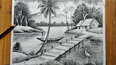 50+ Beach Easy Pencil Sketch Scenery Images