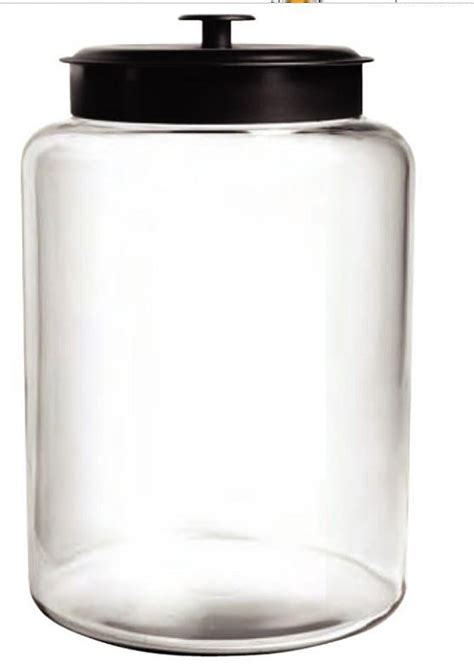 Large Montana Glass Jar W/Black Metal Lid | Candy Canister