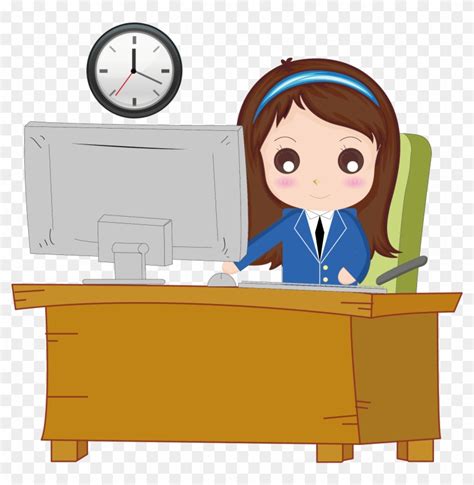 Office Cartoon - Work In Office Cartoon - Free Transparent PNG Clipart Images Download