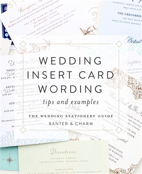 Insert Card Wording Samples | The Wedding Stationery Guide - Banter and Charm