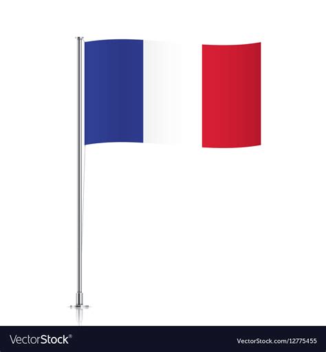 French flag waving on a metallic pole Royalty Free Vector