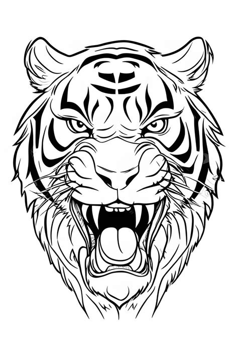 Angry tiger coloring page | Tatouage visage tigre, Visage de tigre, Dessin tigre