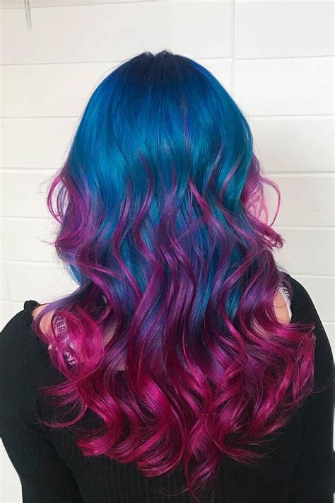 Blue Pink And Purple Ombre Hair