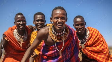 Maasai Mara man showing traditional Maasai jumping dance, Tribe, culture. Stock Photo | Adobe Stock