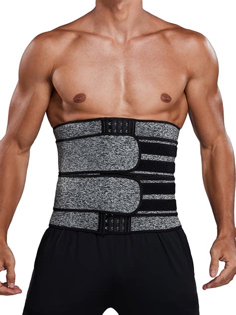 VASLANDA Sauna Waist Trimmer Belt, Wide Men Workout Waist Trainer, Sweat AB Belt with Adjustable ...