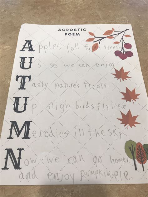 FREE PRINTABLE - Autumn Acrostic Poem #acrosticpoem Homeschool Group, Homeschool Writing ...