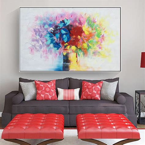 Red abstract canvas for sale, canvas paintings for sale L503 – LargeArtCanvas