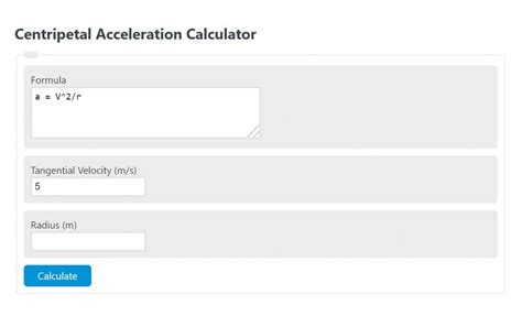 Centripetal Acceleration Calculator - Calculator Academy