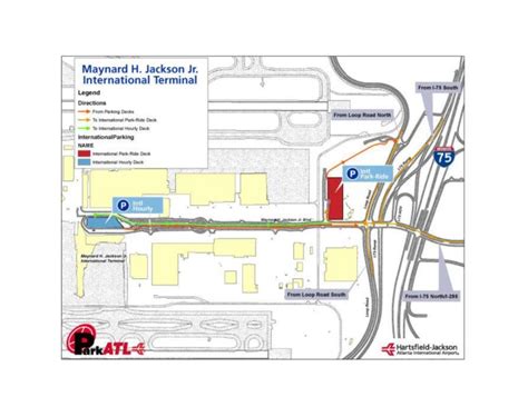 Atlanta Airport International Terminal Parking Map - States Of America Map States Of America Map