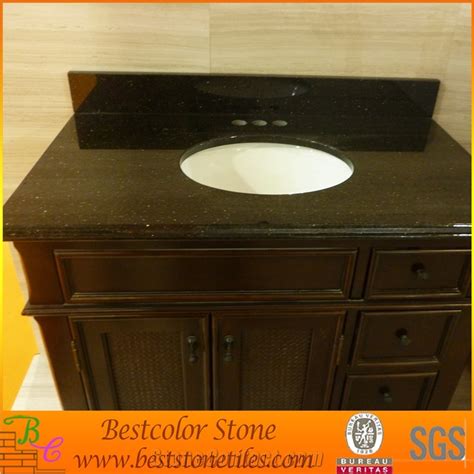 Galaxy Black Granite Tops with Undermount Sink, Black Granite Vanity 49"X22" with Cabinet from ...