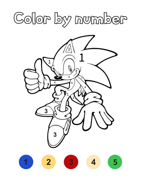 Sonic Color by Number PDF Pages - Etsy