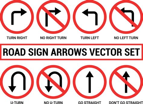 Road sign arrows vector set design on white background. 35647905 Vector Art at Vecteezy