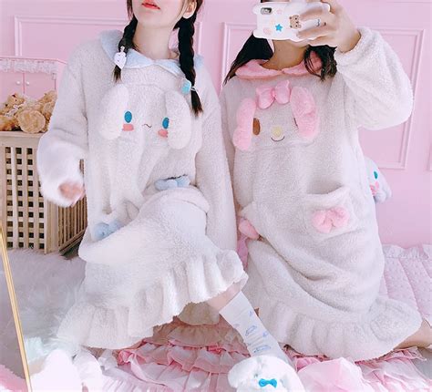 My Melody Cinnamoroll Pajamas Sets Long Sleeve Sleepwear - KawaiiMerch.com