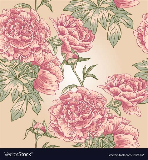 Elegance Seamless peony pattern Royalty Free Vector Image