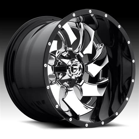 Fuel Cleaver D240 2-PC Chrome Black Custom Truck Wheels Rims - D240 / Cleaver - Fuel - 2PC ...