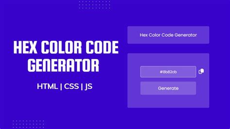 Build a Simple Random Hex Color Generator | HTML, CSS and JavaScript | Tech Trendline - YouTube