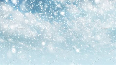 Snow falling on sky with cloud | High-Quality Nature Stock Photos ~ Creative Market