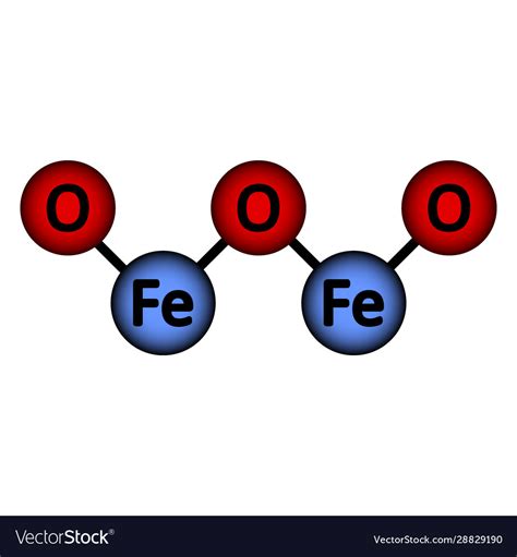 Iron oxide molecule icon Royalty Free Vector Image