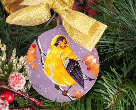 Christmas ornaments Bird ornaments Wood slice Christmas | Etsy