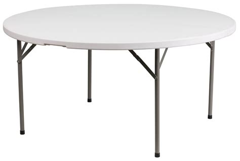 60" Round Granite White Plastic Folding Table from Renegade | Coleman Furniture