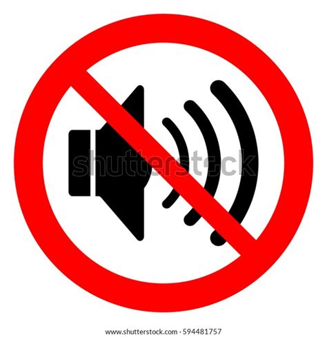 No Sound No Noise Prohibition Sign Stock Vector (Royalty Free) 594481757 | Shutterstock